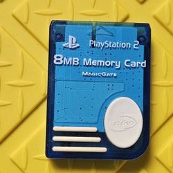 Playstation 2 Transparent Blue Memory Card