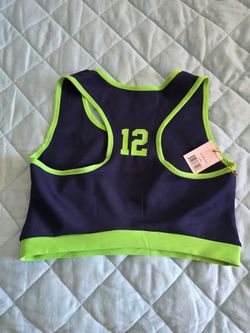 Seattle Seahawks "12" Sports Bra Crop Top - NWT Size L/XL