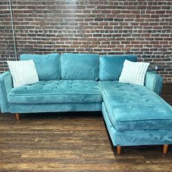Delivery Available turquoise sectional sofa couch