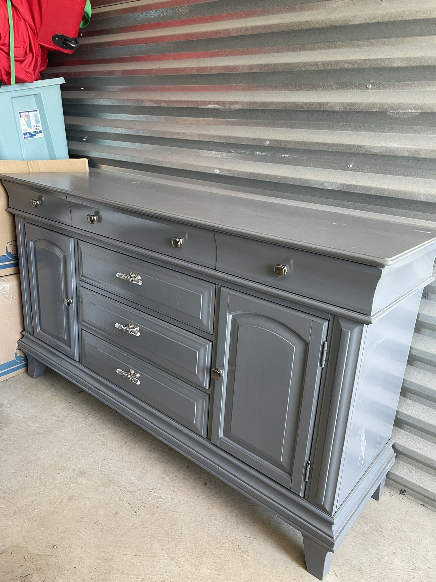 Solid Wood Antique Re Done Entry Table Dresser