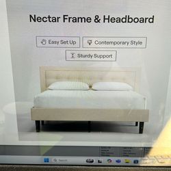 Nectar By Resident Bed Frame & Headboard Queen Size Color Linen