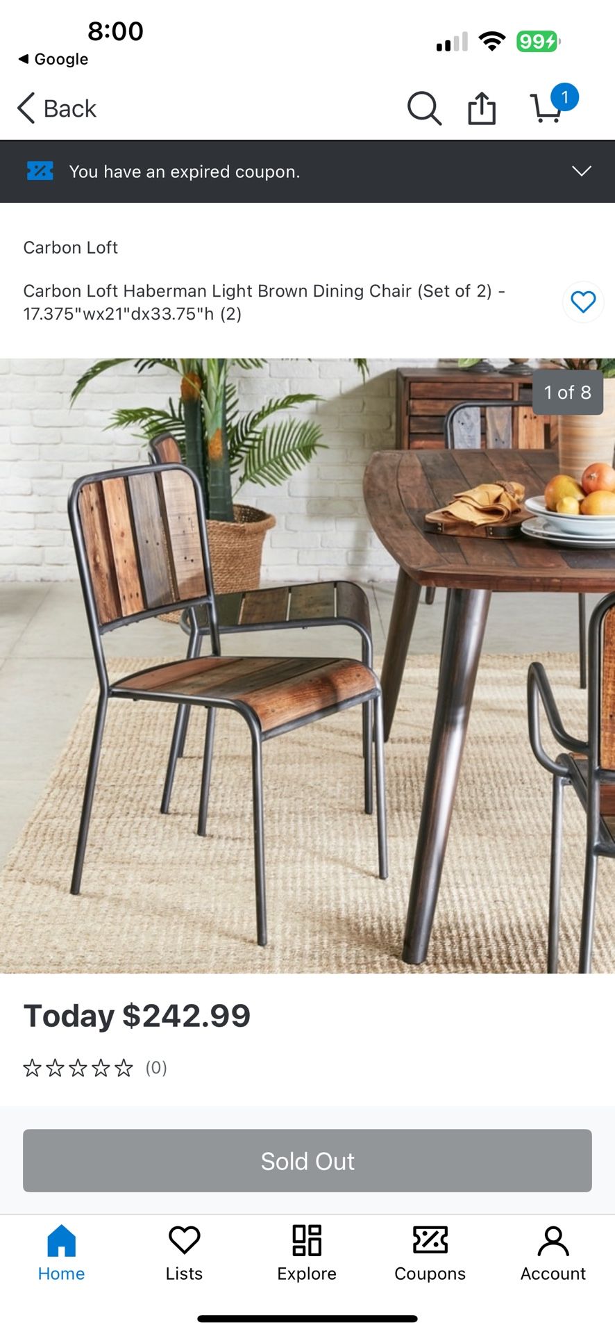 Carbon Loft Haberman Light Brown Dining Chair (Set of 2) - 17.375"wx21"dx33.75"h (2)