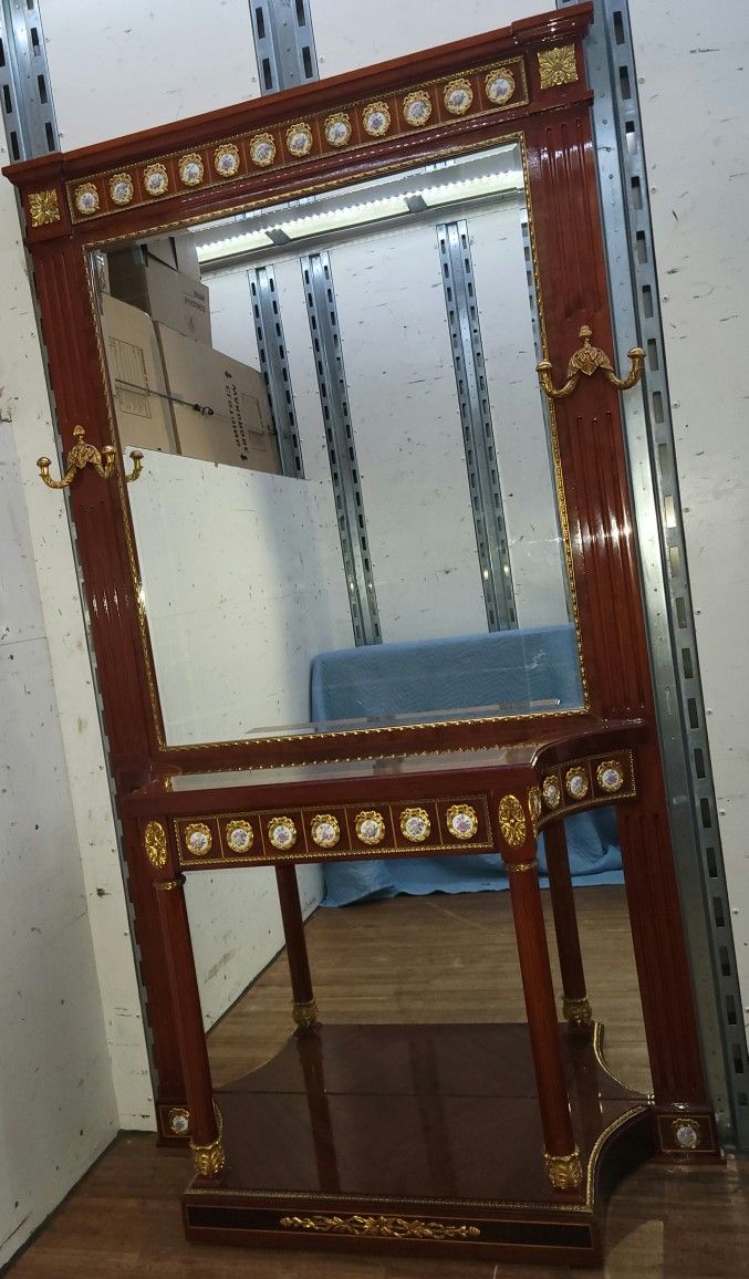 Hall Tree With Mirror /furniture