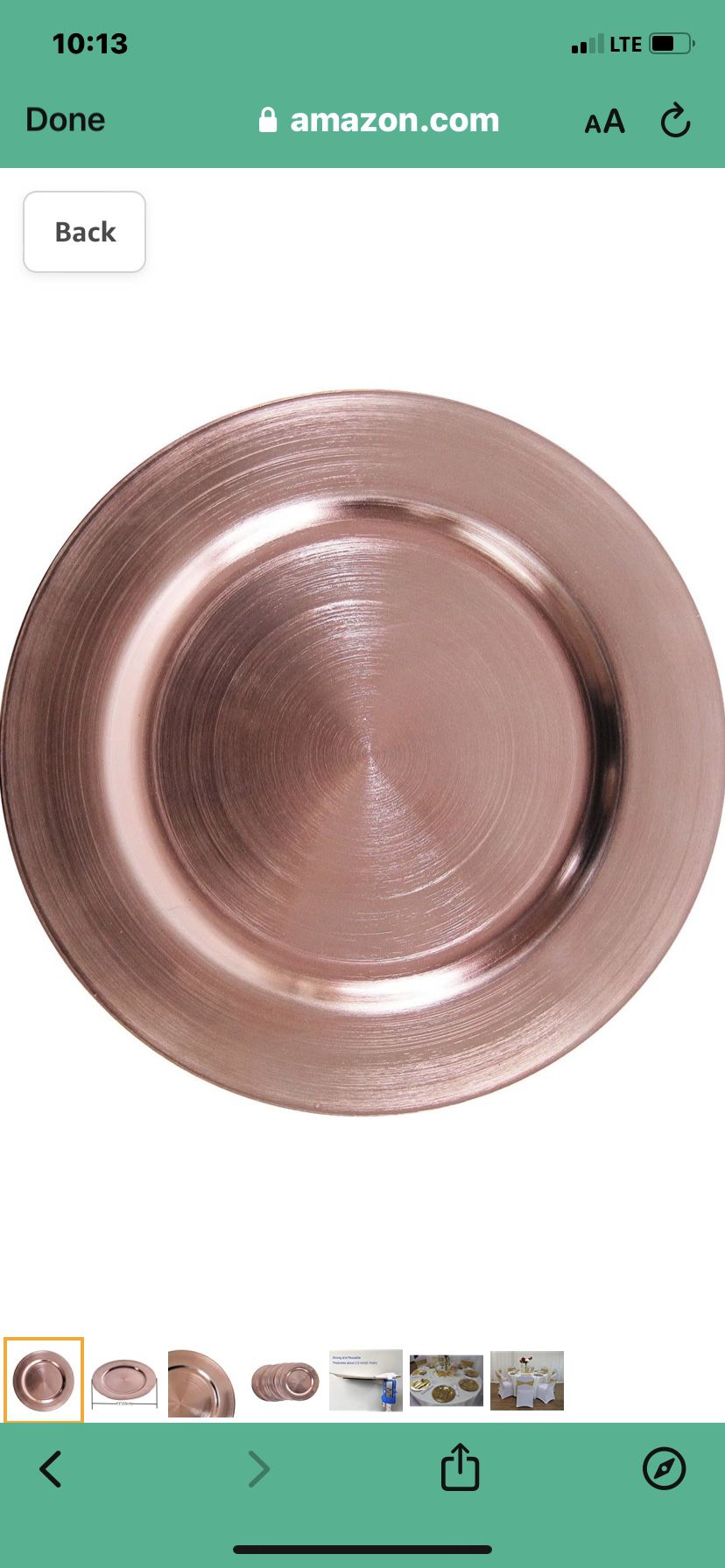 Rose Gold Charger Plates #40