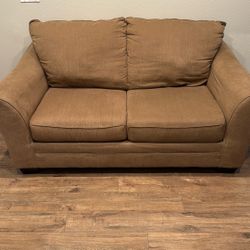 2 Tan Couches - 2 Seats And 3seata