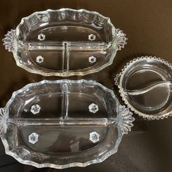 ELEGANT VINTAGE DIVIDED SERVING DISHES
