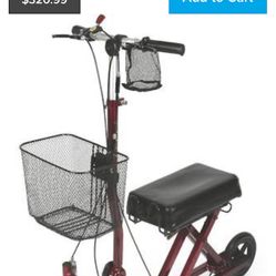 Medline Generation 2 Weil Knee Walker / Knee Scooter With Basket 