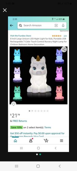 8" Unicorn Night Light