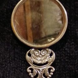 Vintage Silver Plated Pocket Mirror 