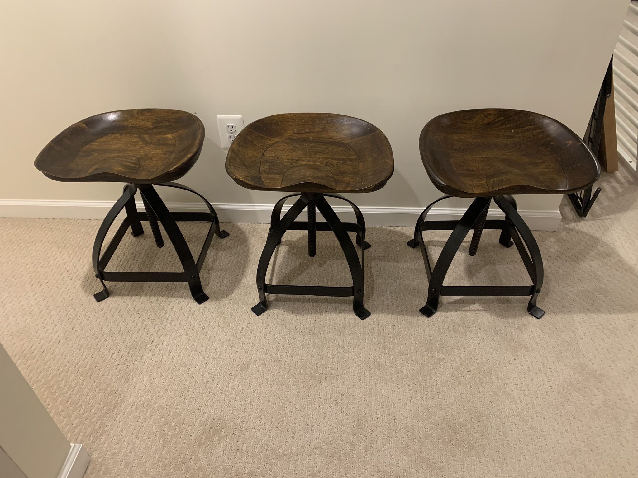 Pottery Barn Industrial Swivel Stool (set of 3)