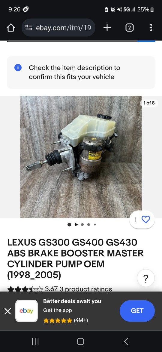 Lexus Gs300, Gs400, Gs430 Abs Brake Booster Master Cylinder