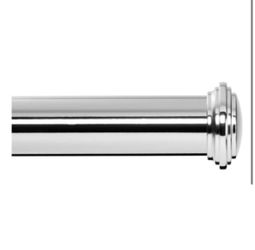 Ivilon Window Curtain Rod Decorative End Cap Design, 1 Inch Rod, 28 to 48 Inch. Chrome