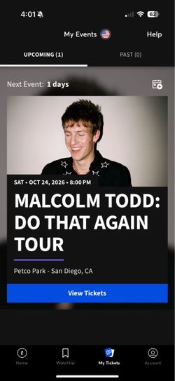 Malcolm Todd Tickets petco 2 tickets