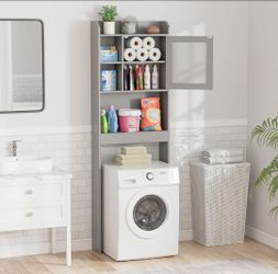 Over The Toilet Cabinet Double Door Wood Bathroom Storage Organizer