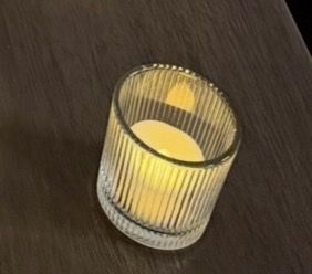 Votive candle holders with candles