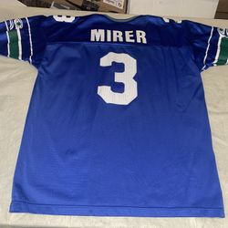 Champion Rick Mirer Seattle Seahawks Jersey Mens 48 USA Clean Blue Vintage 90s