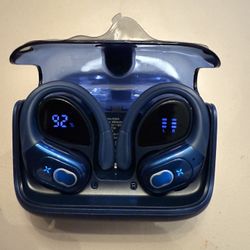 Blue Wireless Bluetooth Earbuds 
