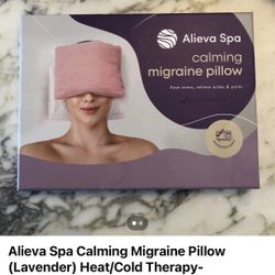 Alieva Spa Calming Migraine Pillow (Lavender) Heat/Cold Therapy-Microwaveable-Brand New
