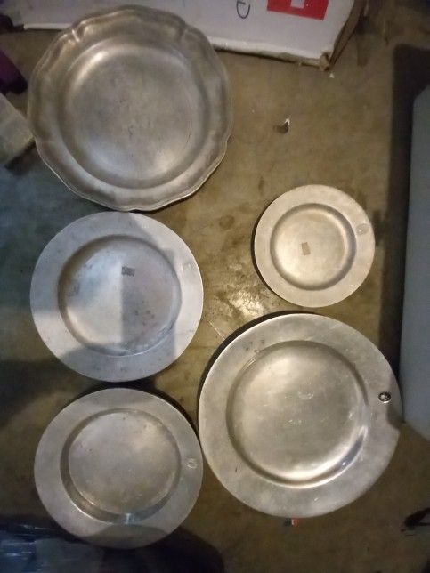 Vintage Pewter Plates
