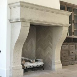 Limestone Fireplace 