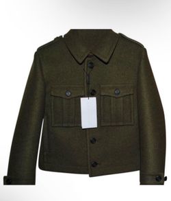 Burberry Olive Military Boys Coat