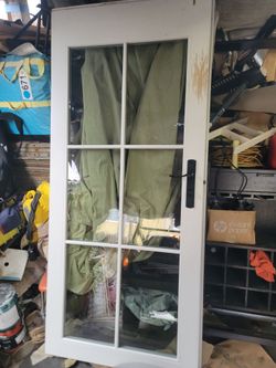 Dual French Doors patio door vinyl wood glass 69" w x 78" H