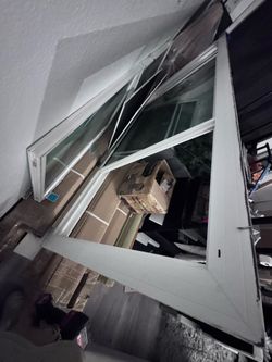 Window  87”x35” white vinyl, double E good solid