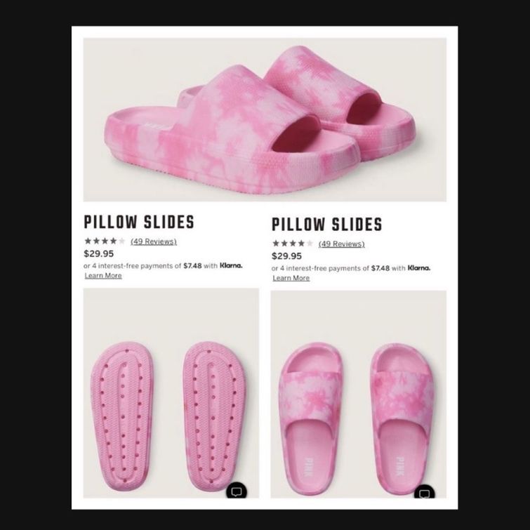 pillow slides pink