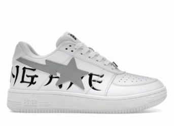 BAPE STA LOW - WHITE  REFLECTIVED  - SIZE: 7