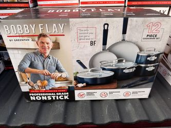 Brand New in Box Bobby Flay 12-Piece Ceramic Nonstick Cookware Set – Oxford Blue