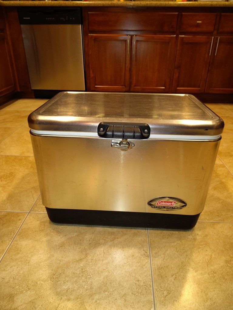 Vintage Coleman Stanley Steel Cooler Big Size Look At Pictures For Measures