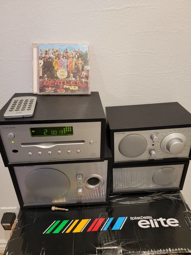 Black Tivoli Audio model Two and Model CD/ Subwoofer