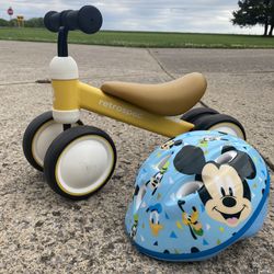 Toddler Bike & Mickey Toddler Helmet 