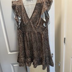 Women small brown dotted dry fit dress-never used