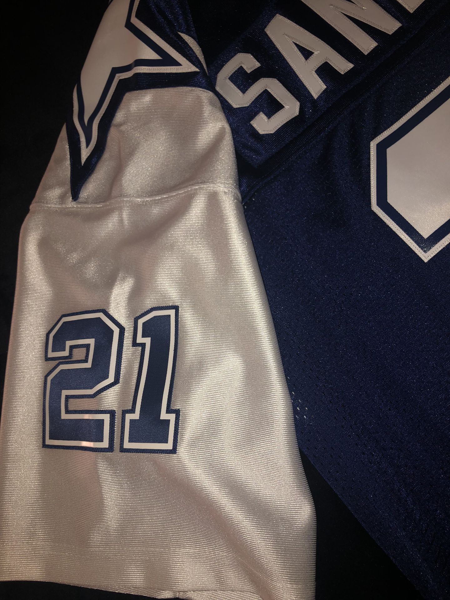 Unsigned Deion Sanders Jersey #21 Dallas Custom Stitched Blue Football New  No Brands/Logos Sizes S-3XL 