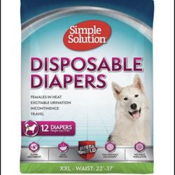 Simple Solution True Fit Disposable Dog Diapers For Female Dogs | Super Absorbent With Wetness Indic