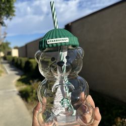 Starbucks AUTHENTIC bearista glass cold cup 20oz