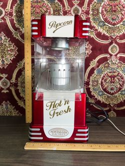Nostalgia 12-Cup Hot Air Popcorn Maker, Red