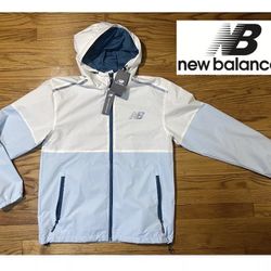 New Balance Wind & Water Resistant Jacket blue/white Men’s Sz M New!
