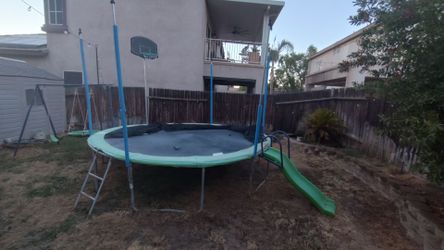 Trampoline and swings