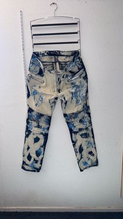 Laguna Beach Jean Co. Bleached Tie-Dye Moto Jeans