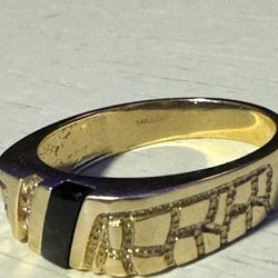 14 k onyx gold ring