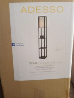 Adesso titan tall shelf floor lamp