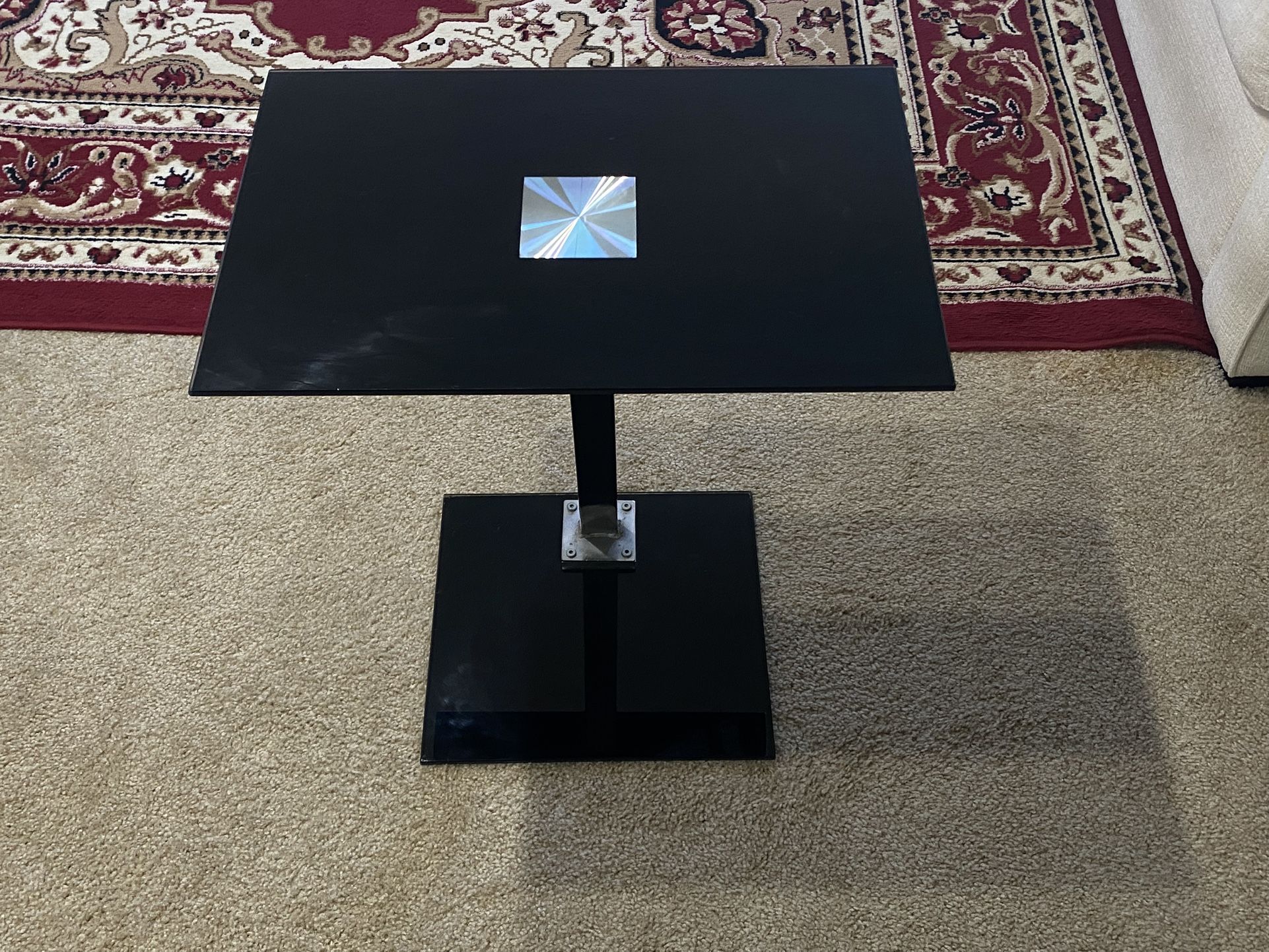 Black Glass Laptop Table