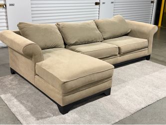 Modern Tan Sectional Sofa with Chaise