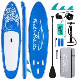 10’6” Inflatable Stand Up Paddle Board with Beginners SUP Accessories brand new in box 33” 6”