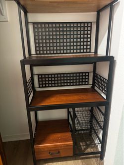 Kitchen storage, coffee stand, shelves