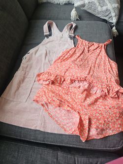 Girls Overall Dress & Shirt and Short Set