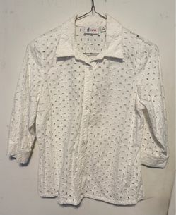 White Pinhole Blouse Size S