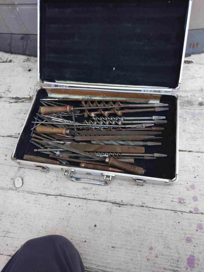 Tool Case Full Of Assorted Drill Bits 